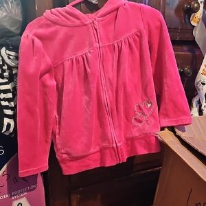 !!. Girls 3T Fuchsia Hoodie with Heart Embellishment
